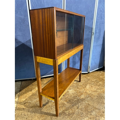 200 - Lovely mid century glass front display cabinet with under shelf. 

Dimensions - 11.5