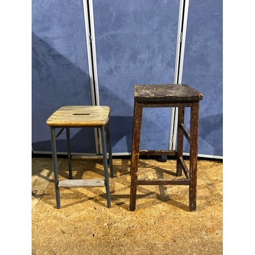 202 - Two retro lab stools.

Please see images for dimensions.