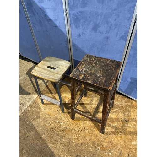 202 - Two retro lab stools.

Please see images for dimensions.