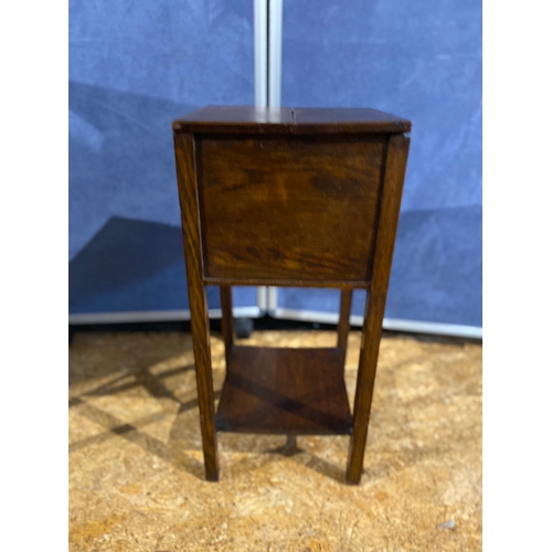 206 - Two small antique pieces including a pot stand and a sewing box/table. 

Please see images for dimen... 