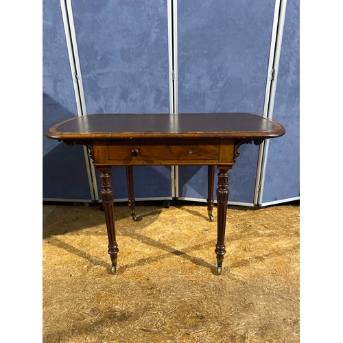 209 - Antique leather top chamber table. 

Dimensions - 25