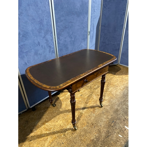 209 - Antique leather top chamber table. 

Dimensions - 25