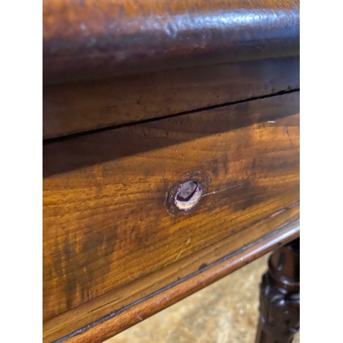 209 - Antique leather top chamber table. 

Dimensions - 25