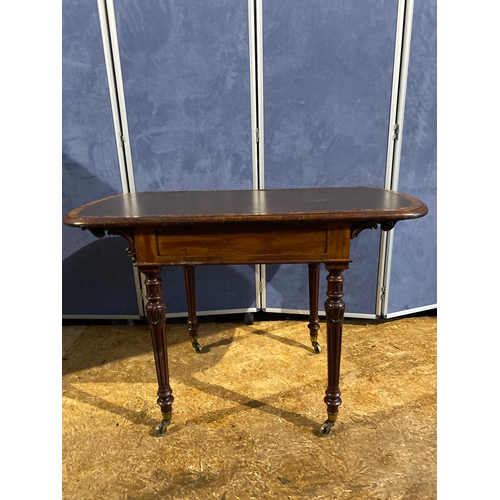 209 - Antique leather top chamber table. 

Dimensions - 25