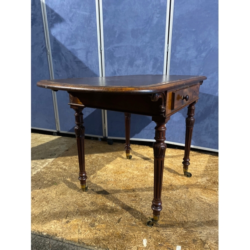 209 - Antique leather top chamber table. 

Dimensions - 25