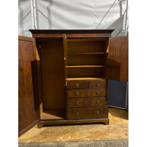 210 - Large antique wardrobe with two above three drawers. 

Please see images for all dimensions.