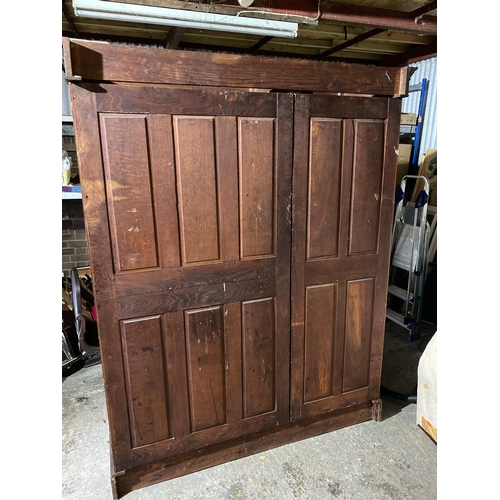 210 - Large antique wardrobe with two above three drawers. 

Please see images for all dimensions.