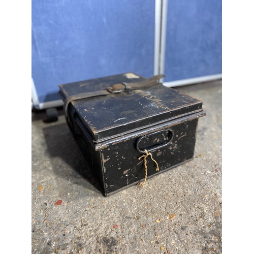 212 - Two military style metal storage boxes.

Please see images for dimensions of largest for reference.