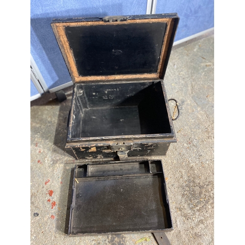 212 - Two military style metal storage boxes.

Please see images for dimensions of largest for reference.