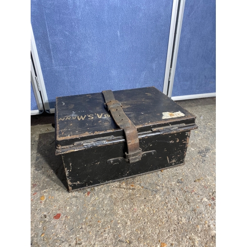 212 - Two military style metal storage boxes.

Please see images for dimensions of largest for reference.