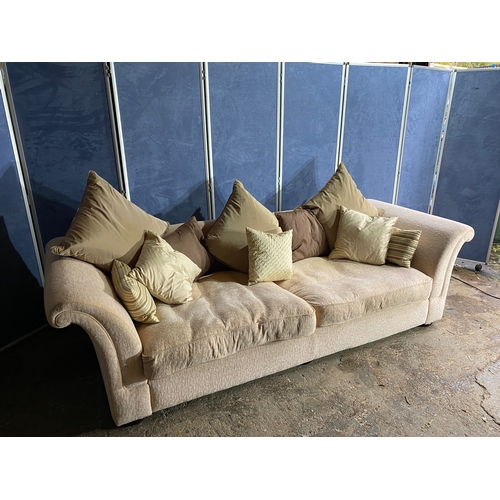 235 - Two large three seater upholstered sofas. 

Dimensions - 31