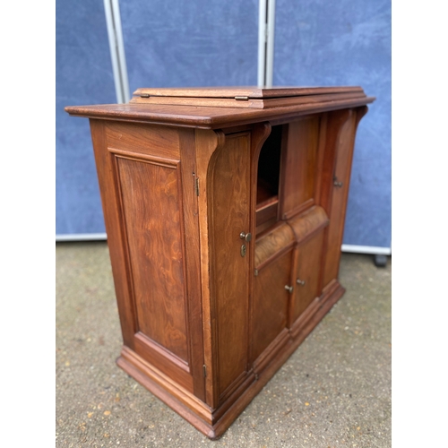 247 - Mid century teak sewing machine table and upholstered stool. 

Please see images for dimensions.