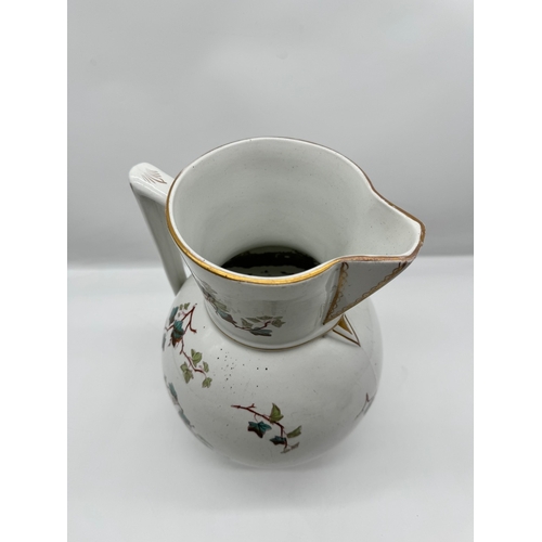 2 - 19th century ceramic water jug with Ivy pattern - 30cm