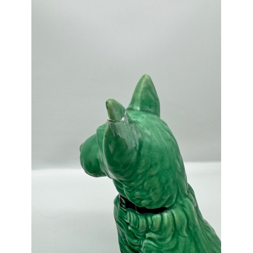 5 - Two 20th century green Sylvac ceramic dog ornaments - 20cm