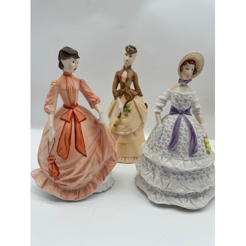 20 - Set of Six Royal Worcester Porcelain Lady Figurines - Charity, Crinoline, Sunday Morning, Rachael, F... 