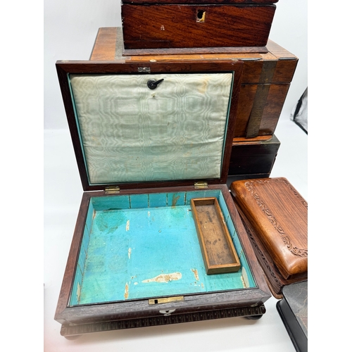 22 - Quantity of antique - vintage wooden boxes / cases