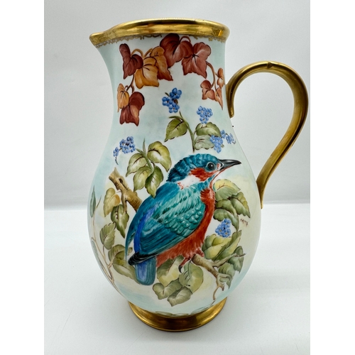 26 - Hand painted Julie Merry Ceramic Pourers - Kingfisher / Foliage