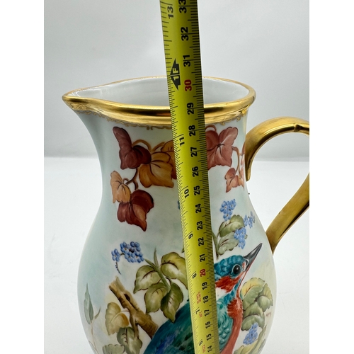 26 - Hand painted Julie Merry Ceramic Pourers - Kingfisher / Foliage