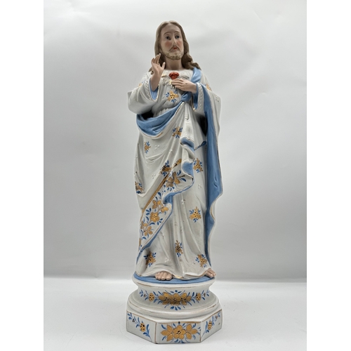 42 - 20th Century Ceramic Figure of Jesus Christ -45cm