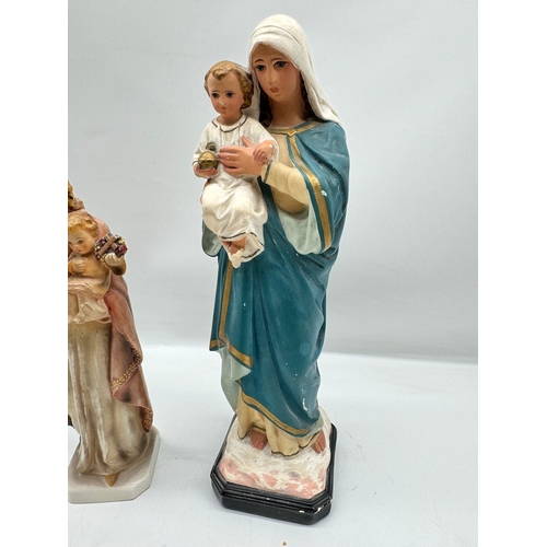 43 - Vintage Goebel Mary & Baby Jesus 24cm + Vintage plaster Mary & Baby Jesus 30cm