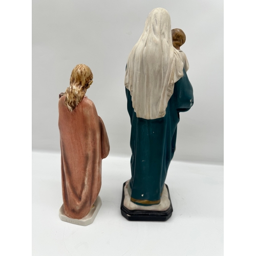 43 - Vintage Goebel Mary & Baby Jesus 24cm + Vintage plaster Mary & Baby Jesus 30cm