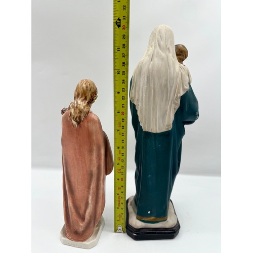 43 - Vintage Goebel Mary & Baby Jesus 24cm + Vintage plaster Mary & Baby Jesus 30cm