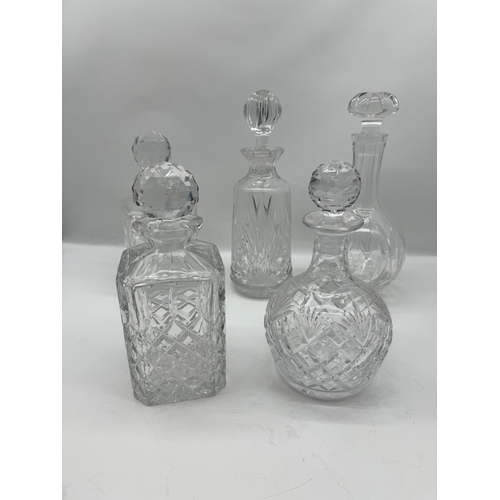 55 - Lot of Five Cut Crystal Decanters