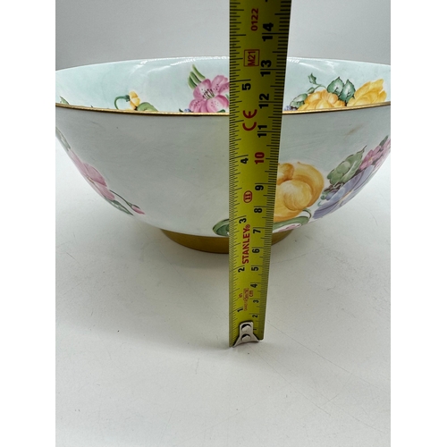 56 - vintage Julie Merry Hand painted Bowl - Caverswall China - 26cm