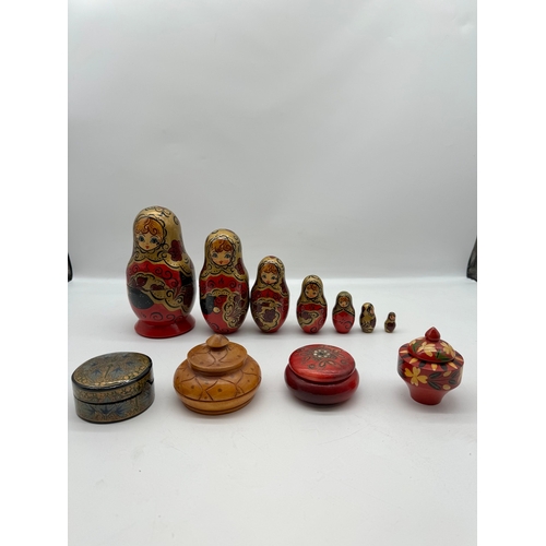 63 - Russian Doll + wood / paper mache collectables