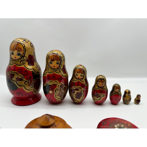 63 - Russian Doll + wood / paper mache collectables