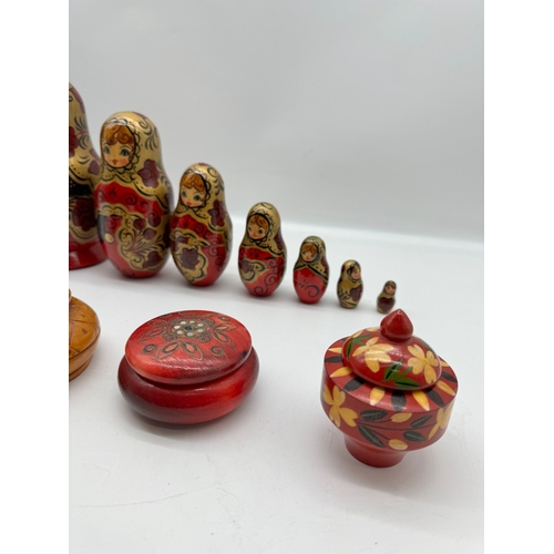 63 - Russian Doll + wood / paper mache collectables