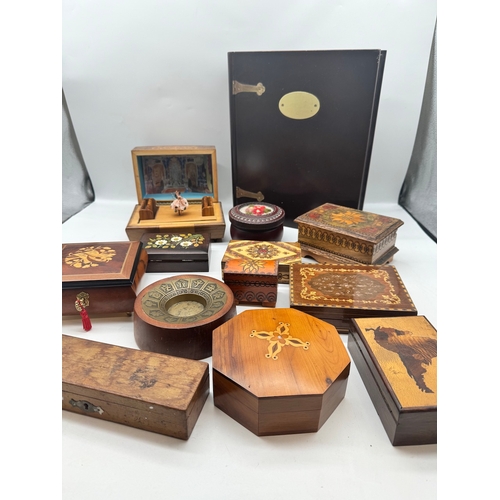 65 - Collection of various wooden jewellery boxes / cases