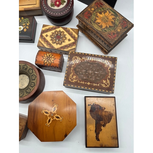 65 - Collection of various wooden jewellery boxes / cases