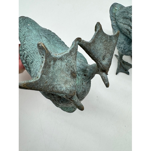 87 - Two bronze / brass Geese Ornaments 25cm