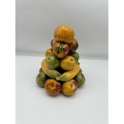 95 - vintage Terracotta Painted Fruit ornament - 22cm