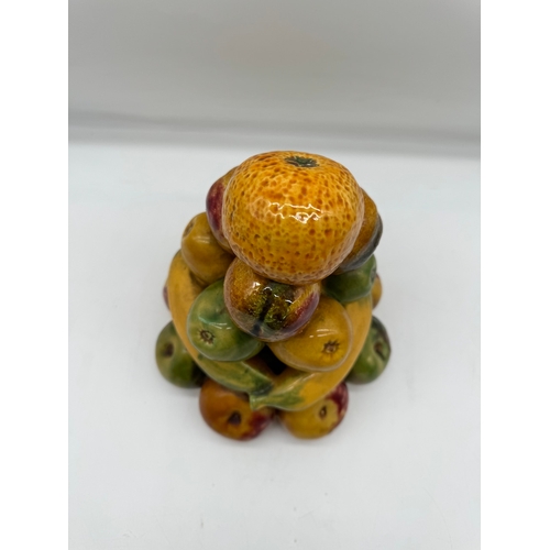 95 - vintage Terracotta Painted Fruit ornament - 22cm