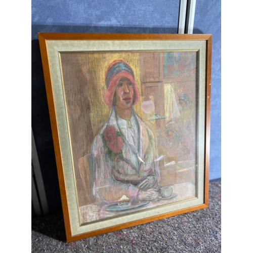 329 - Original pastel portrait of a woman.