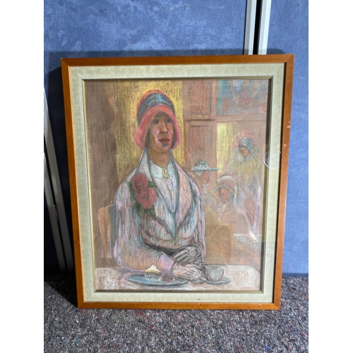 329 - Original pastel portrait of a woman.