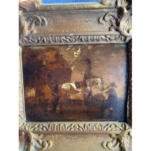 345 - Antique oil painting in gilt frame.