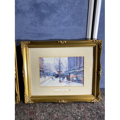 381 - Two framed watercolour prints by Eugene G-Laloue