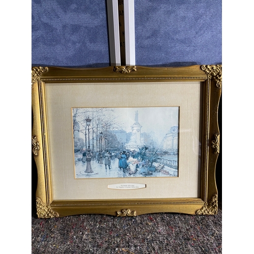 381 - Two framed watercolour prints by Eugene G-Laloue