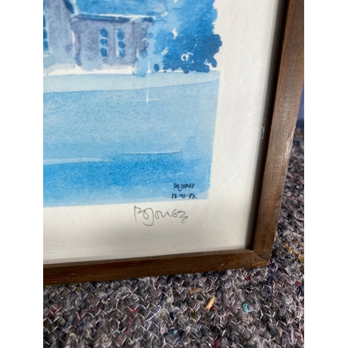 384 - Two signed limited edition watercolour prints by P.Jones