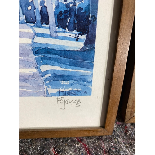 384 - Two signed limited edition watercolour prints by P.Jones