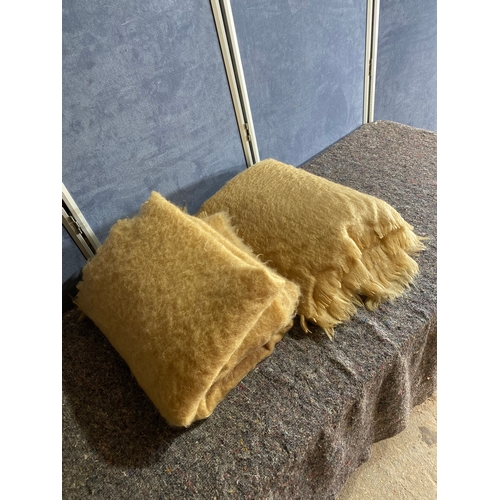 395 - A pair of lovely Yves Delorme Paris 100% Mohair Throws/Blankets