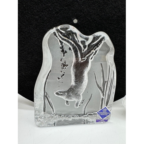 133 - Edinburgh Crystal & Mats Jonasson Glass Etching  Sculptors