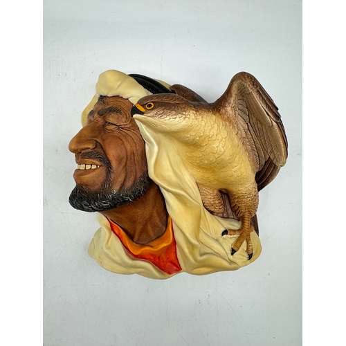 134 - Three Vintage Bossons plaster Head Wall Hangings - Desert Hawks, Karim,