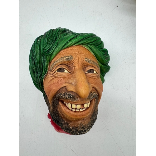 135 - Vintage Bossons plaster Head Wall Hangings - Punjabi, Kurd, Pathan