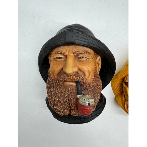 136 - Vintage Bossons plaster Head Wall Hangings - Clipper Captain, Life-Boatman, Fisherman, Boatman