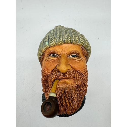 136 - Vintage Bossons plaster Head Wall Hangings - Clipper Captain, Life-Boatman, Fisherman, Boatman