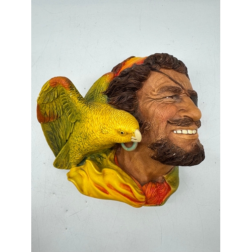 138 - Vintage Bossons plaster Head Wall Hangings - Buccaneer, Blackbeard, Captain Kid